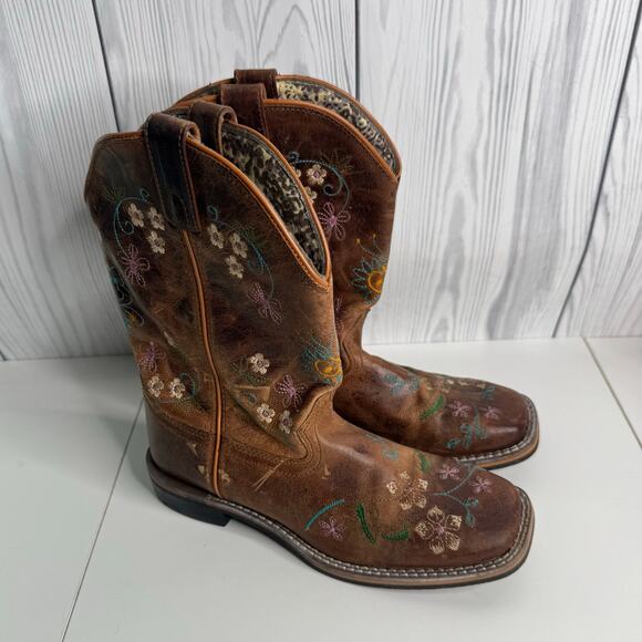 Smoky Mountain Other - Smoky Mountain Boots Youth Sz 5R/Woman’s Sz 6.5 Floral Brown Square 3843Y
